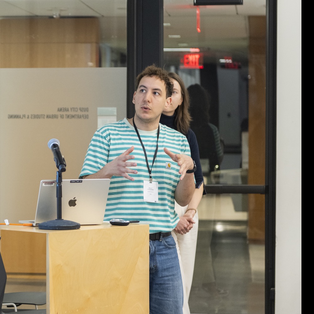 Marco Cipriano presenting at the HPI-MIT Designing for Sustainability workshop